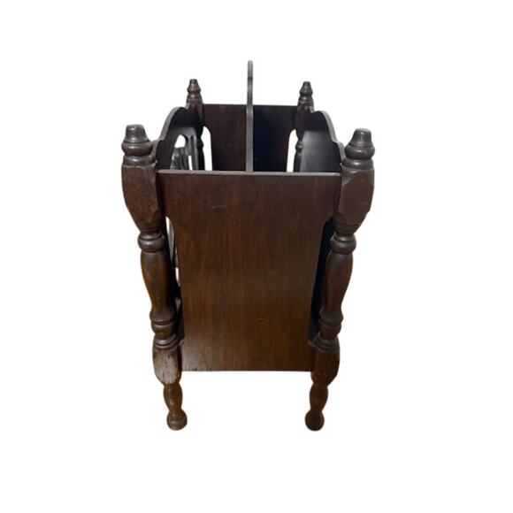 Vtg Canterbury Mahogany Wood Magazine Portable Record Rack - Picture 3 of 6